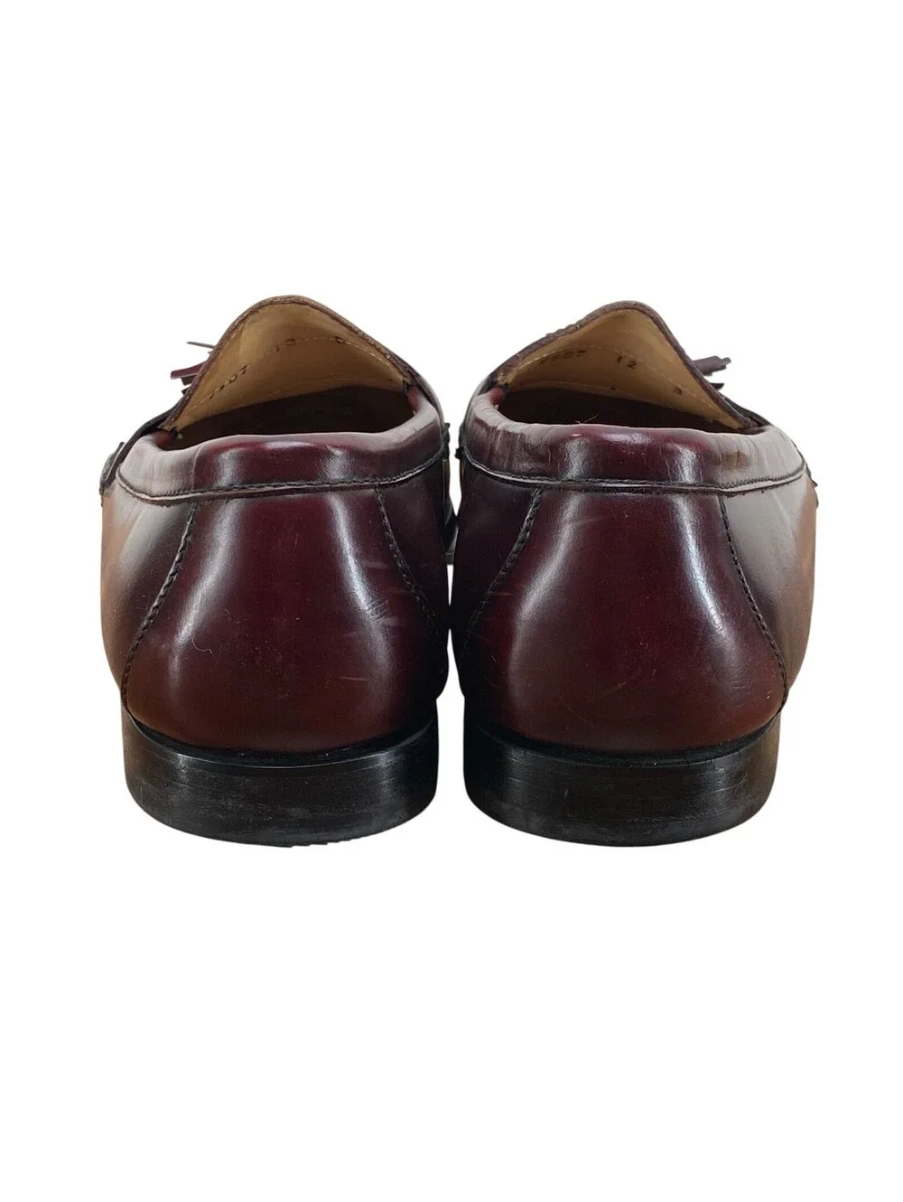 Cole Haan Pinch Tassel Loafers Men’s 12 D Burgundy Leather Slip On Shoes 3507